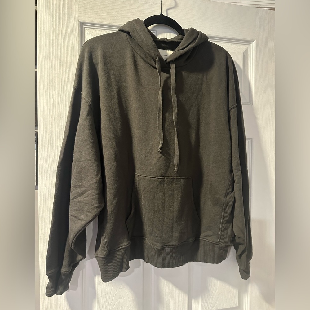 American Eagle Charcoal Gray Hoodie Size Medium Oversized